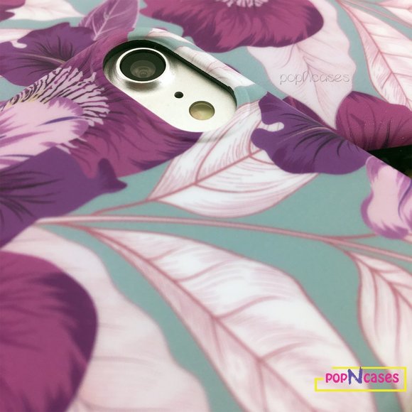 Purple Flower iPhone case with matching grip - Picture 5 of 7